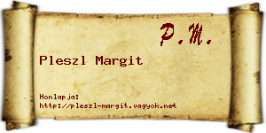 Pleszl Margit névjegykártya